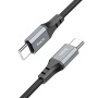 Штекеры USB-C и алюминиевые корпуса чёрного кабеля Hoco X86 Spear