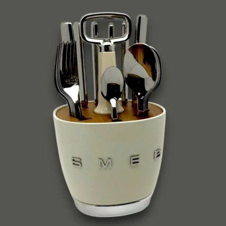 Подставка для столовых приборов SMEG (6 комплектов приборов в комплекте) Бежевый