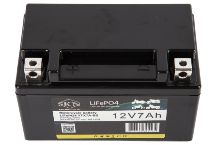 Аккумулятор для мототехники SKN LiFePO4 YTX7A-BS (12V/7Ah/105A) [UTX7A-BS, CT 1207, MT 1207]