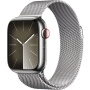 Apple Watch Series 9, 41 mm, корпус из нержавеющей стали серебристого цвета, миланский сетчатый ремешок серебристого цвета