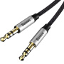 Аудио-кабель BASEUS M30 Yiven, AUX, Jack 3,5 - Jack 3,5, 0.5 м, (CAM30-AS1) серебряный+черный