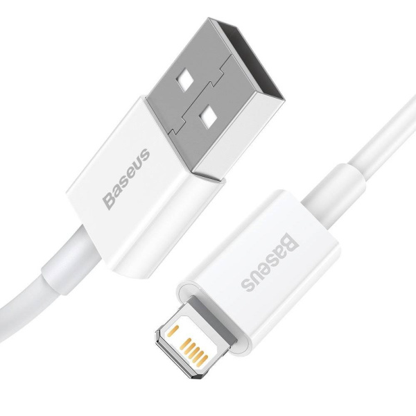 Кабель USB BASEUS Superior Series Fast Charging, USB - Lightning, 2.4А, 1 м, Белый (CALYS-A02)