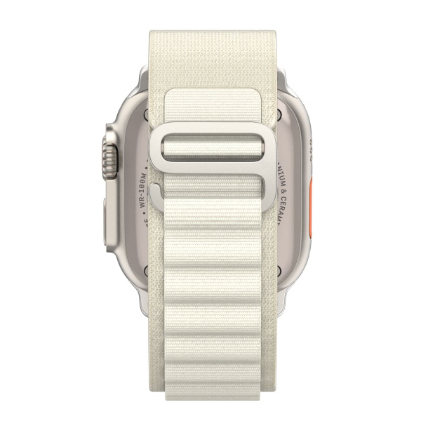 Ремешок нейлоновый Alpine Loop для Apple Watch 42/44/45/49 мм, 235мм, на застежке, белый
