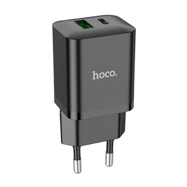 Сетевое зарядное устройство Hoco N28 Founder PD20W Type-C+USB-A (Чёрный)