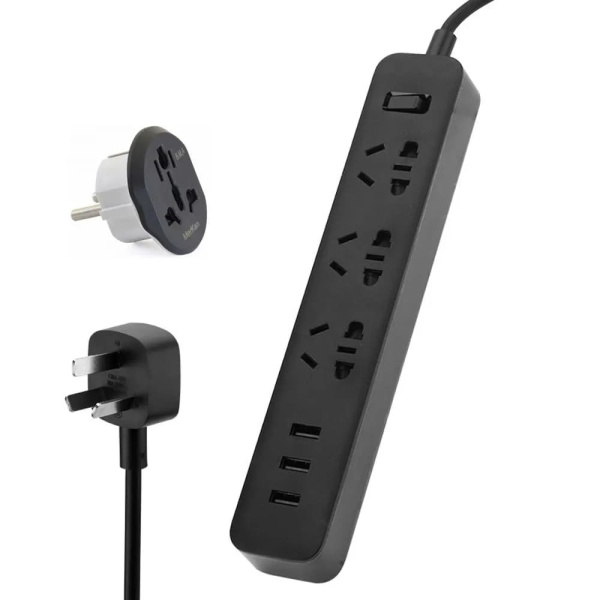 Удлинитель Xiaomi Mi Power Strip 3 розетки+3 USB (XMCXBD1QM) Black CN