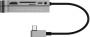 Переходник BASEUS Bend Angle, Разветвитель, USB3.0+SD+Micro SD+HDMI+Audio 3.5+Type-C PD, серебристый+черный (CAHUB-WJ0G)