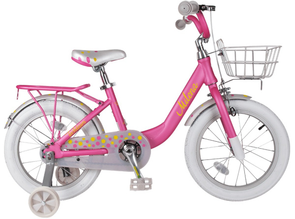 Велосипед TechTeam Milena 16" Pink (алюмин) корзина