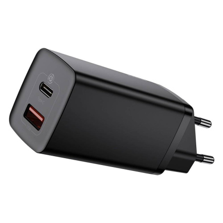 Зарядное устройство BASEUS GaN2 lite USB + USB-C, 3A, 65W, Черный (CCGAN2L-B01)