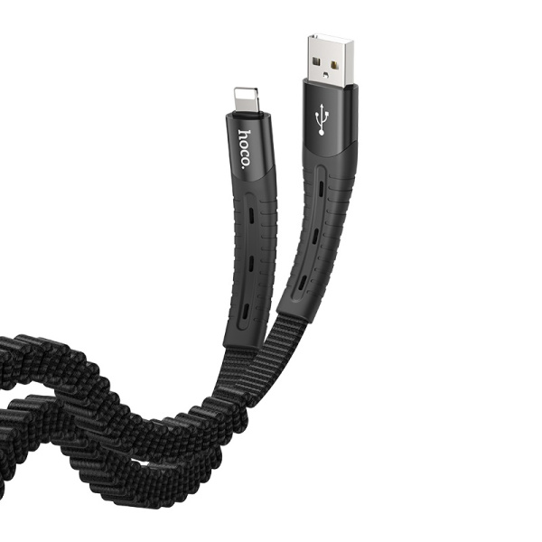 Кабель USB HOCO U78 Cotton USB - Lightning 1.2 м Черный