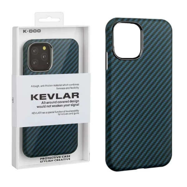 Чехол накладка карбон K-Doo Keivlar для iPhone 14 Pro Max Blue