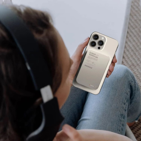 Внешний аккумулятор Momax Q.Mag X1 Magnetic 10000 mAh, Natural Titanium
