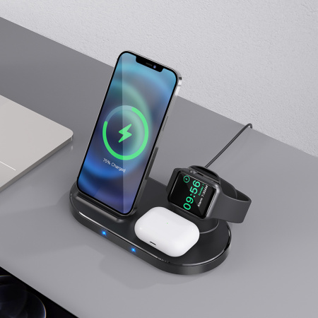 Беспроводное зарядное устройство 3 в 1 Borofone BQ10 15w