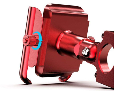 Держатель для смартфона Sumochepin металлический 4-6" ширина 50-100мм 360° с крючком для сумок красный