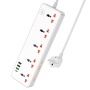 Сетевой фильтр удлинитель Hoco AC14A 5 розеток 3 USB и Type-C 2500W 1.5м Белый
