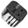 Зарядное устройство для всех стран мира Hoco AC5 Travel Companion, 2USB+1розетка, Черный+Серебристый