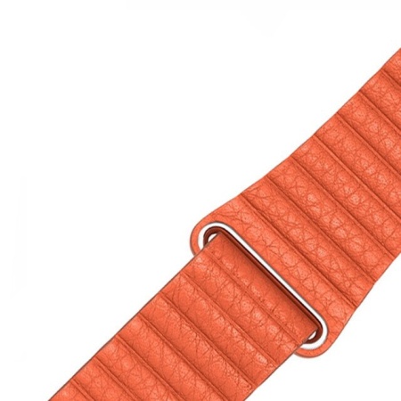 Ремешок кожаный Leather Loop для Apple Watch 38/40/41 мм, 225мм, на магните, оранжевый
