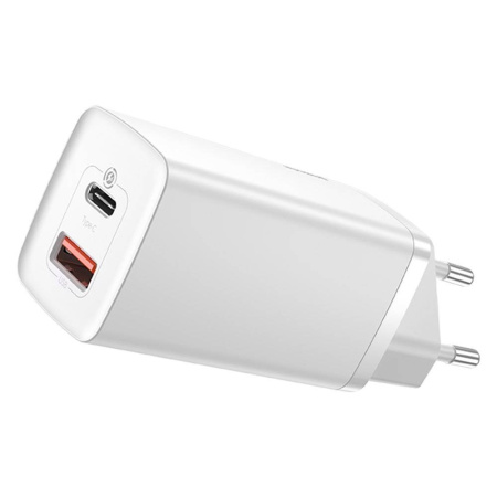 Зарядное устройство BASEUS GaN2 lite USB + USB-C, 3A, 65W, Белый (CCGAN2L-B02)