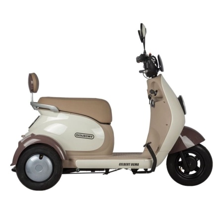 Электротрицикл Rutrike Gelbert Ogma 48V/60V 650Вт (Бело-коричневый-3052)