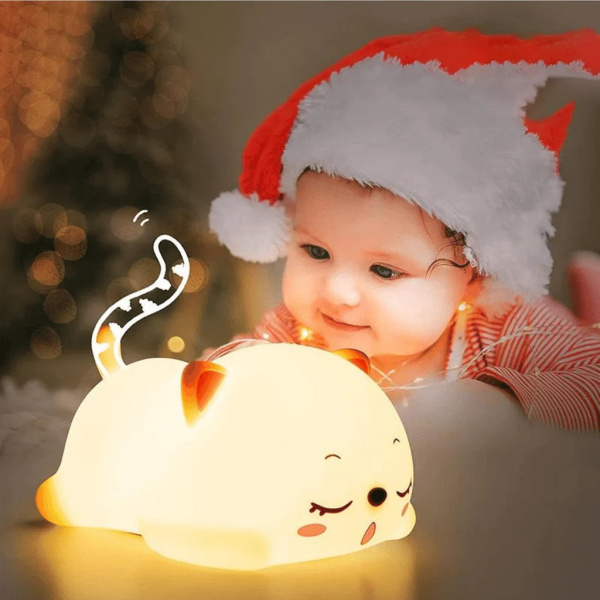 Ночник силиконовый котик  Snoring Cat Silicone Night Light 1200mAh