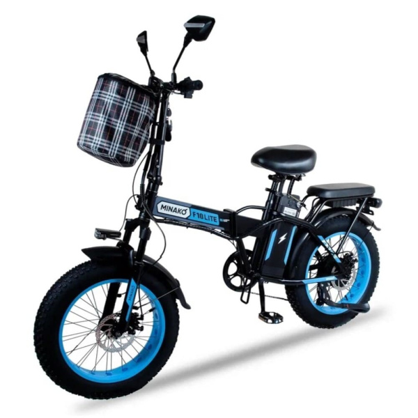 Электровелосипед Minako F10 Lite 20Ah Синий (спицы)