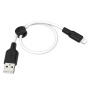 Кабель USB Hoco X21 Plus USB - Lightning 2.4A 0.25m white