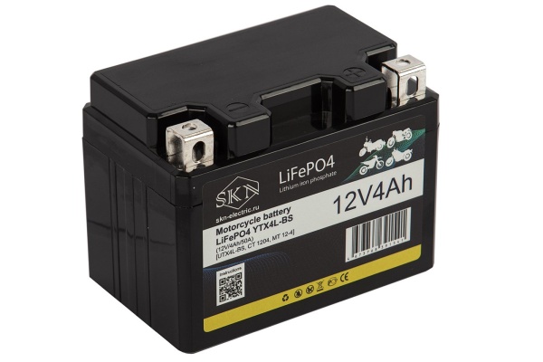Аккумулятор для мототехники SKN LiFePO4 YTX4L-BS (12V/4Ah/50A) [UTX4L-BS, CT 1204, MT 12-4]
