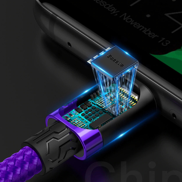 Кабель BASEUS Purple Ring HW USB Type-C 4А 1м (CATZH-A05) Фиолетовый