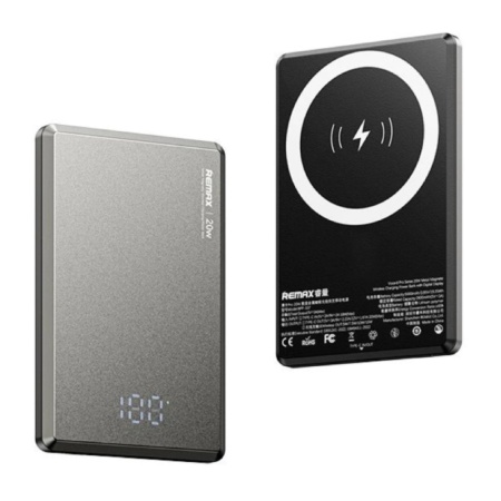 Внешний аккумулятор Remax RPP-107 Metal Magnetic 5000mAh Gray