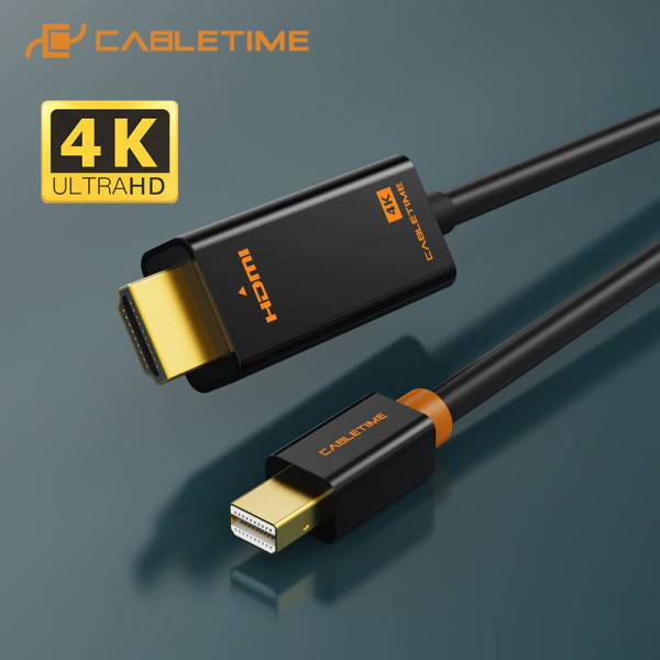 Кабель Cabletime Mini Display Port-HDMI, 4K/HD, Thunderbolt 2 1 м Черный