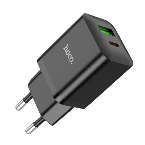 Сетевое зарядное устройство Hoco N28 Founder PD20W Type-C+USB-A (Чёрный)