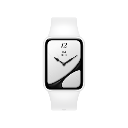 Xiaomi Smart Band 10 Pro Ceramic Edition Pearl White — фронтальный вид