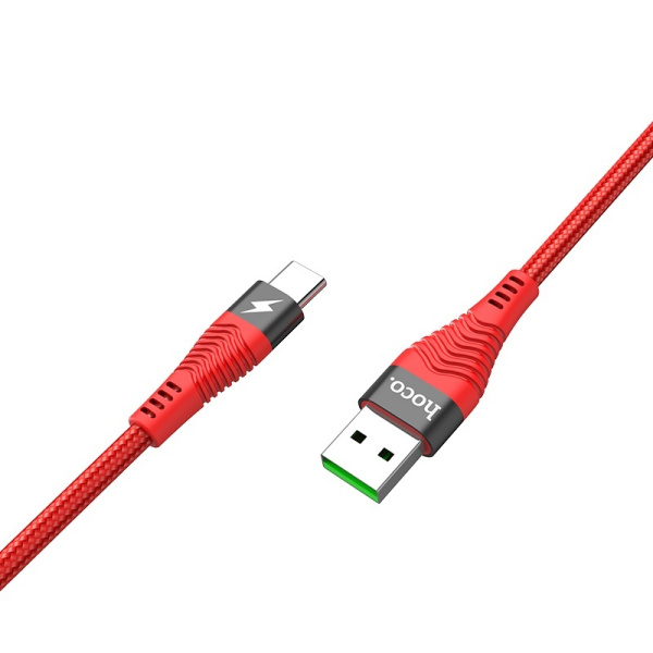 Кабель USB HOCO (U53) 5A Type-C (1,2м) (красный)