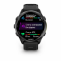 Garmin Forerunner 970 47 мм: чёрный корпус и титановый безель Carbon Grey DLC, экран готовности к тренировке, статуса тренировки и вариабельности пульса — русская адаптация экранных подписей