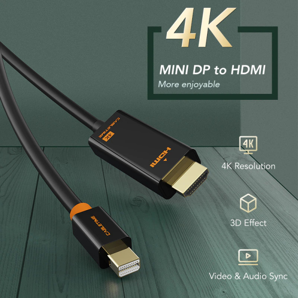 Кабель Cabletime Mini Display Port-HDMI, 4K/HD, Thunderbolt 2 1 м Черный