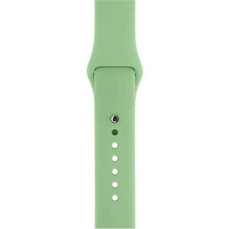 Ремешок силиконовый Sport для Apple Watch 38/40/41 мм, 225мм, на кнопке, бледно-зеленый