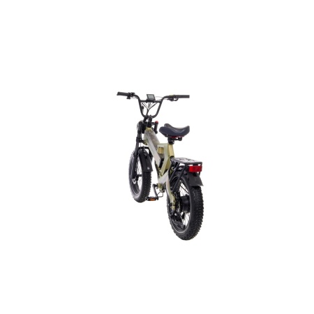 Электровелосипед Yokamura Apache 48V 20Ah Military Khaki — вид сзади в три четверти