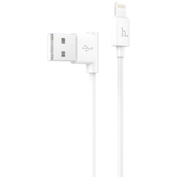 Кабель USB HOCO UPL11 L Shape, USB - Lightning, 2.1А, 1.2 м, белый, L-образный