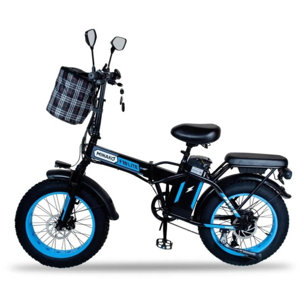 Электровелосипед Minako F10 Lite 20Ah Синий (спицы)