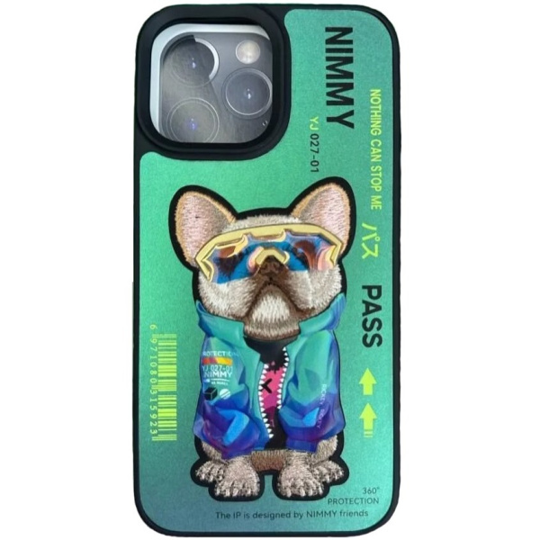 Чехол накладка Nimmy Case для iPhone 14 Pro Зеленый с собакой