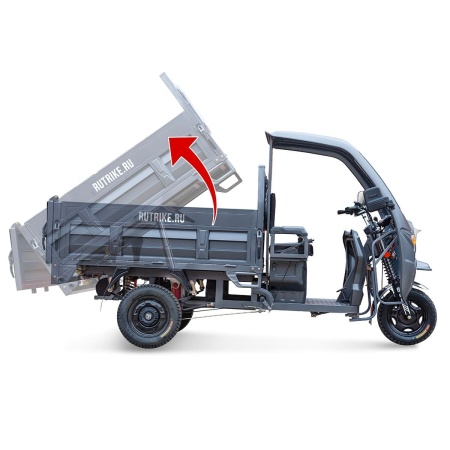 Грузовой электротрицикл Rutrike D5 КАБИНА гидравлика 1700 60V1200W (Серый-2912)
