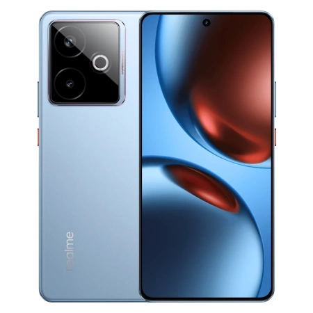 Realme GT 7T Синий / Синий Ледник — передняя и задняя стороны