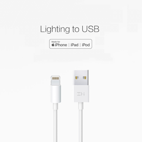 Кабель USB/Lightning Xiaomi ZMI MFi 200см White AL831