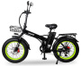 Электровелосипед Minako F10 черный с салатовыми колесами спицы