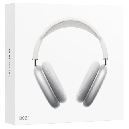 Беспроводные наушники накладные Borofone BO22 Plus Elegant, Bluetooth, 800 мАч, серебристый