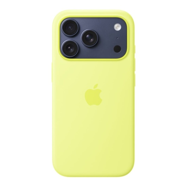 Чехол Silicone Case MagSafe совместим с ремешком через плечо 17 Pro Max Neon Yellow