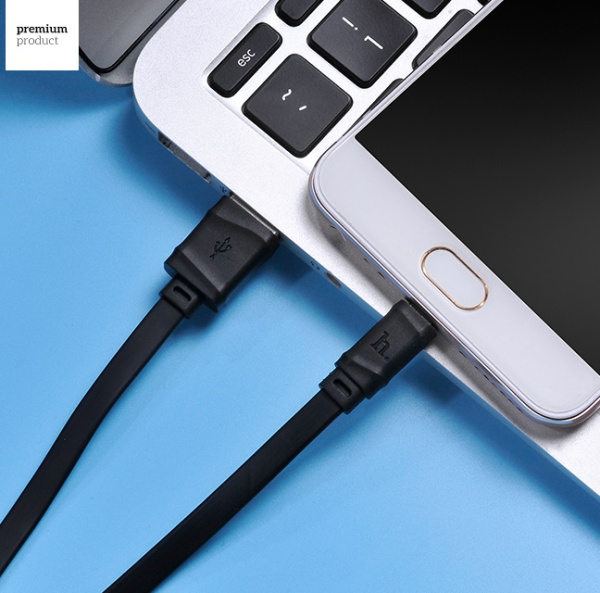 Кабель USB HOCO X5 Bambo, USB - MicroUSB, 2.4А, 1 м, черный