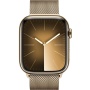 Apple Watch Series 9, 45 mm, корпус из нержавеющей стали золотого цвета, миланский сетчатый ремешок золотого цвета