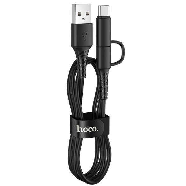 Кабель USB HOCO X54 Cool USB - Type-C+MicroUSB 2.4А 1 м Черный