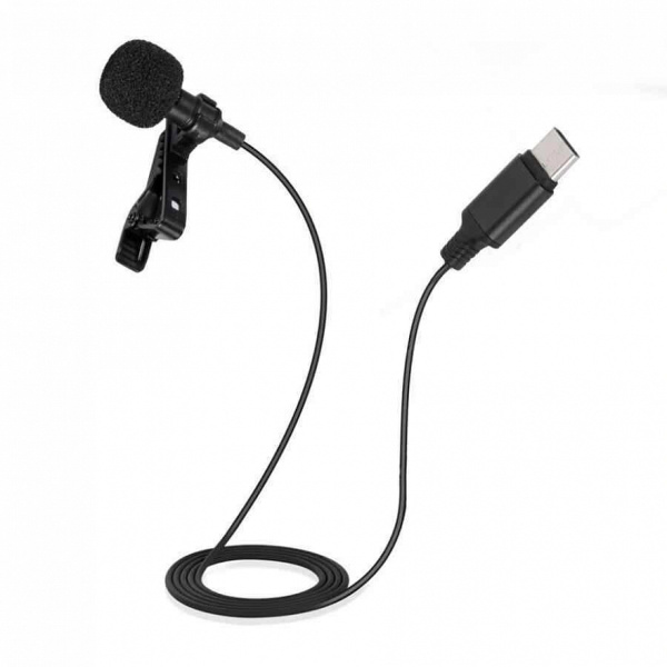 Микрофон JMARY MC-R2, петличный, Type-C, 2 м, черный