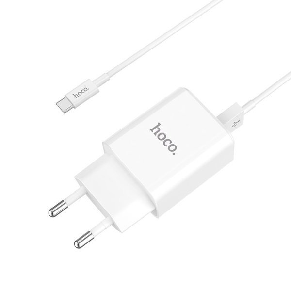 Зарядное устройство HOCO C62A Victoria USB-Type-C 2.1A Белый